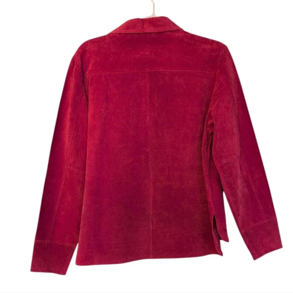 NWT Coldwater Creek red suede shirt jacket shacket size Medium vintage